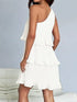 'Hesper' Layered Single Shoulder Mini Dress - Celes Fashion